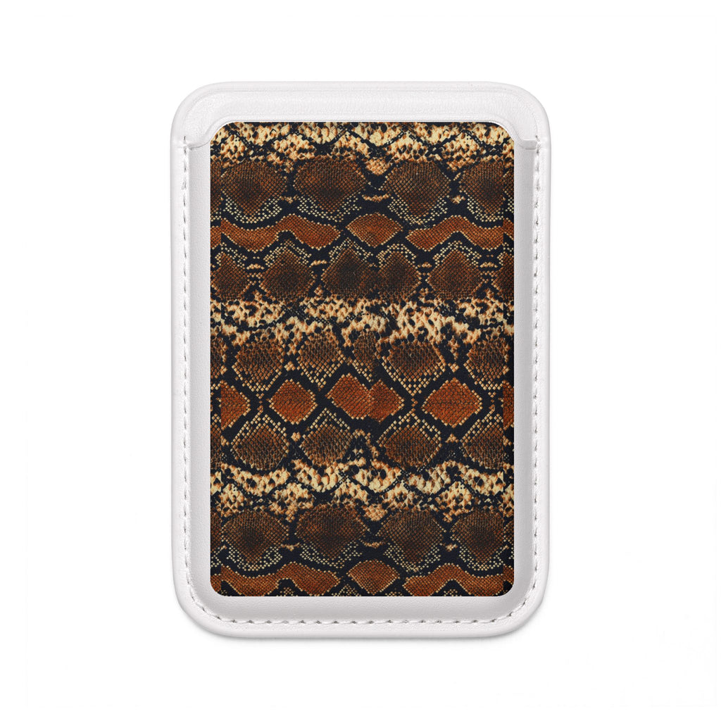 Brown Snakeprint Vegan MagSafe Wallet