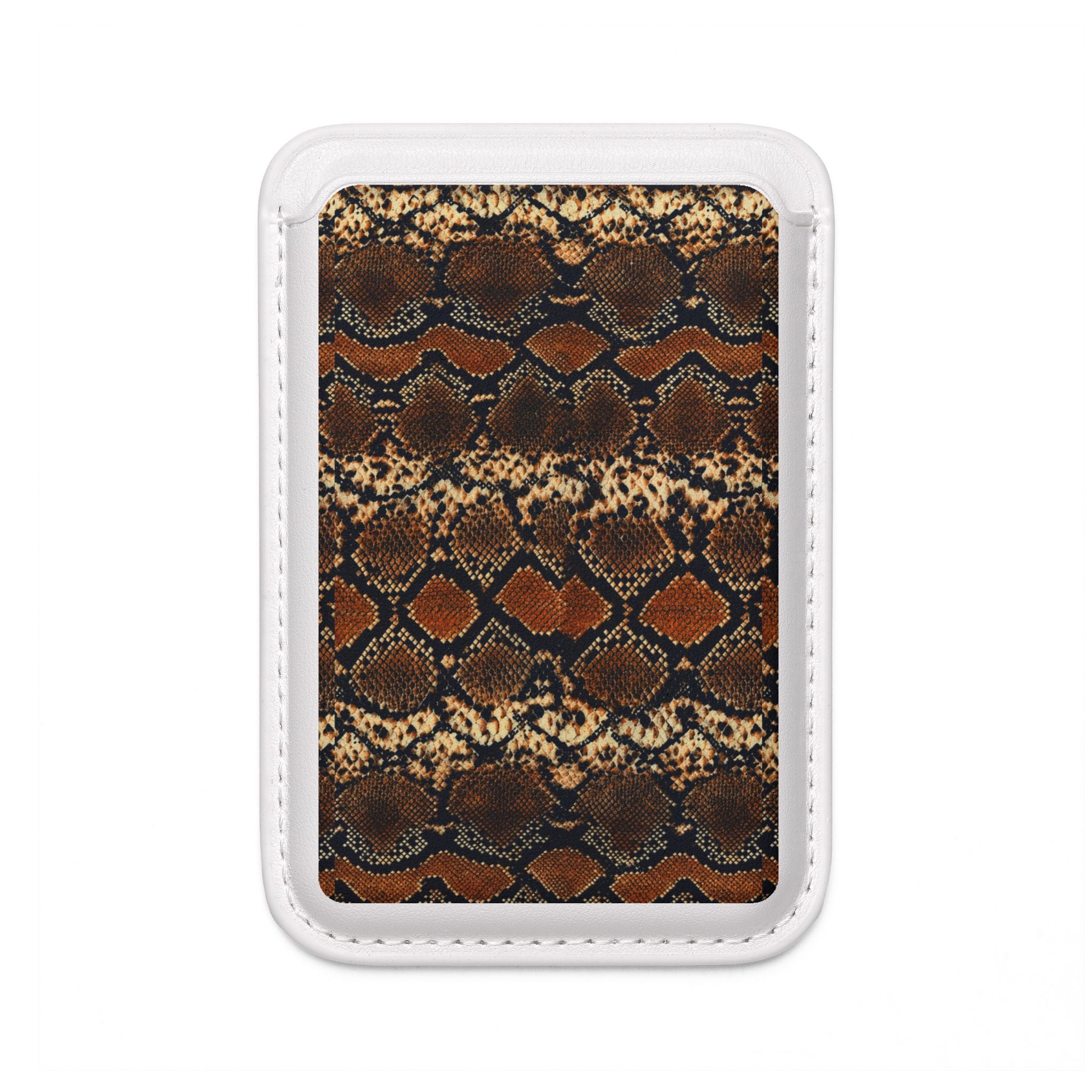 Brown Snakeprint Vegan MagSafe Wallet