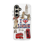 I Love London Illustrated Collage phone case | Tough Case