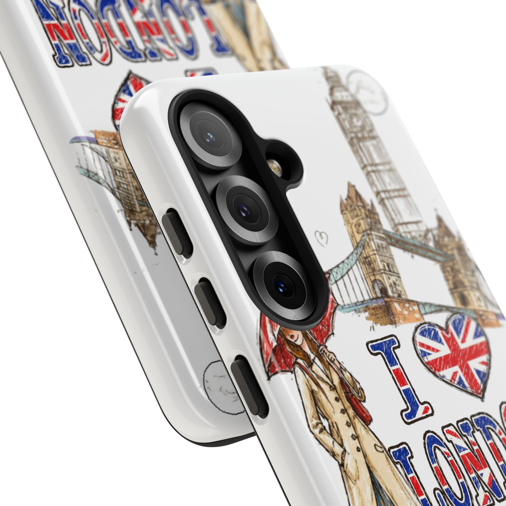 I Love London Illustrated Collage phone case | Tough Case