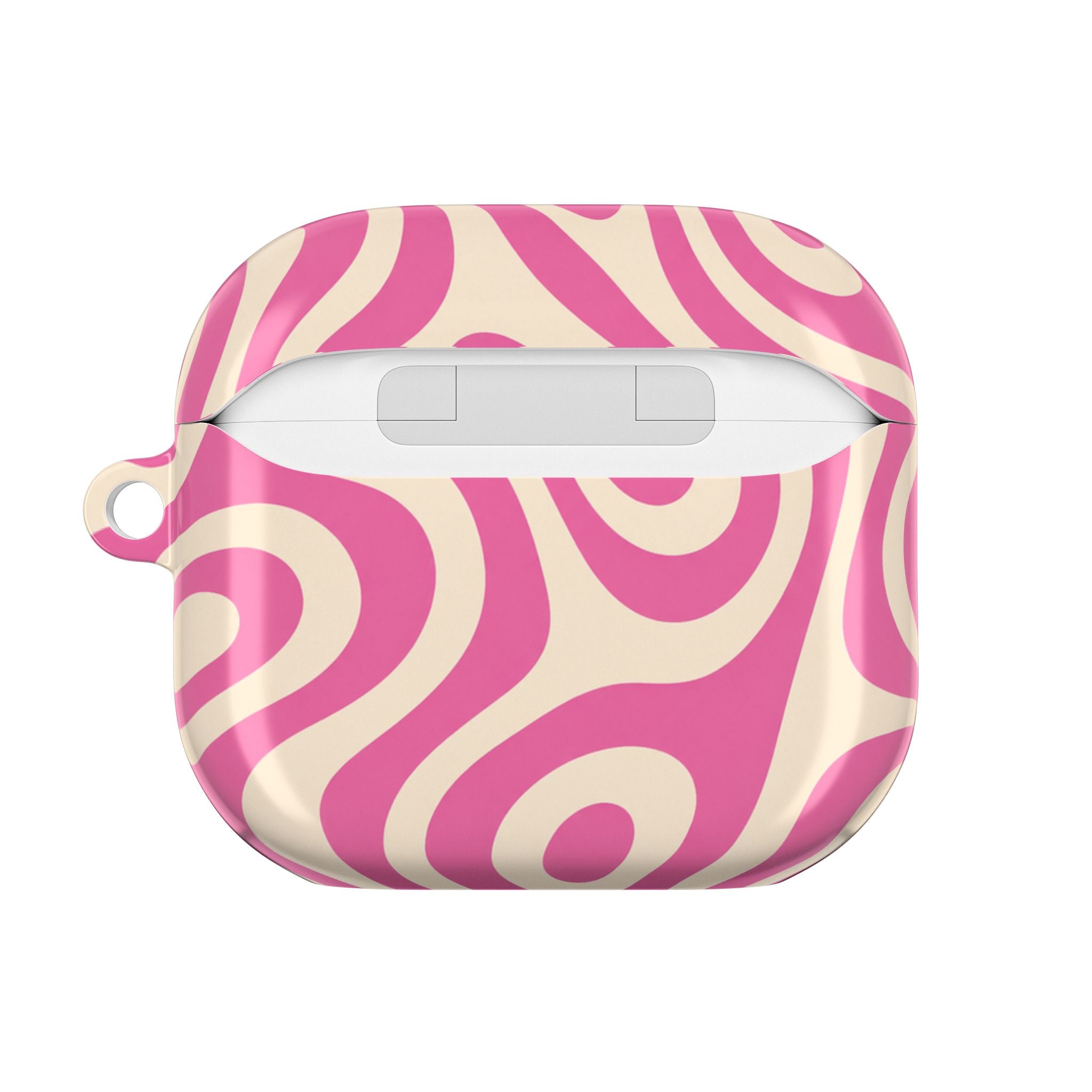 Pink Retro Swirl AirPod Case — Funky 70s Vibe Protective Cover