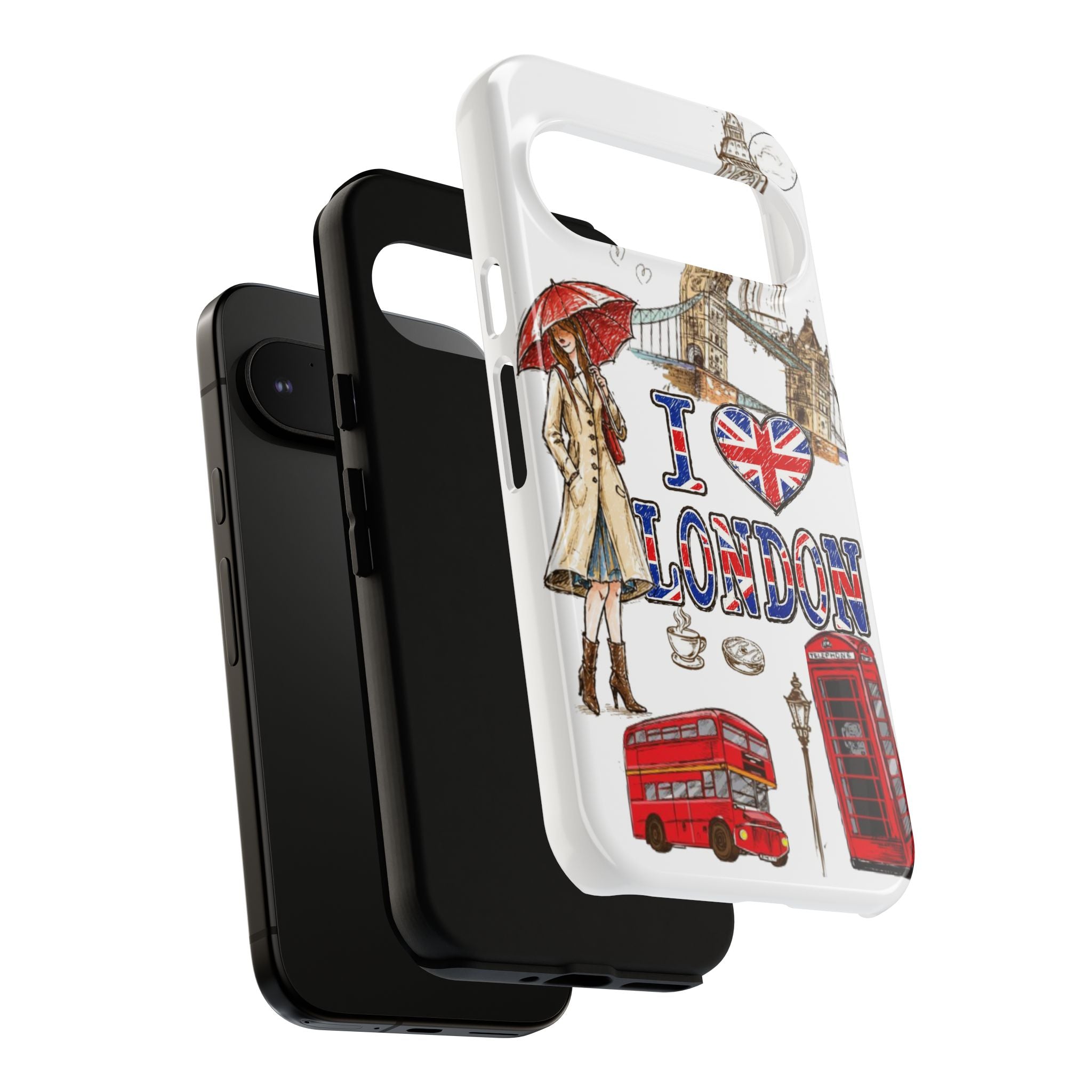 I Love London Illustrated Collage phone case | Tough Case
