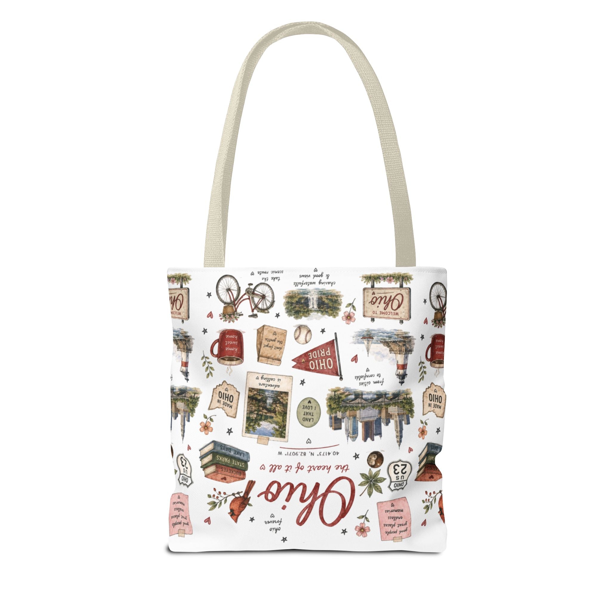 Ohio Illustrated Tote Bag — All-Over-Print Travel & Gift Tote