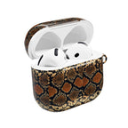 Snake Print AirPod Case — Brown Python Pattern Protective Cover