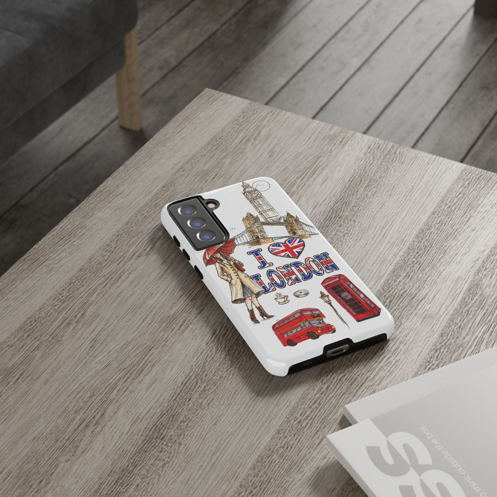 I Love London Illustrated Collage phone case | Tough Case
