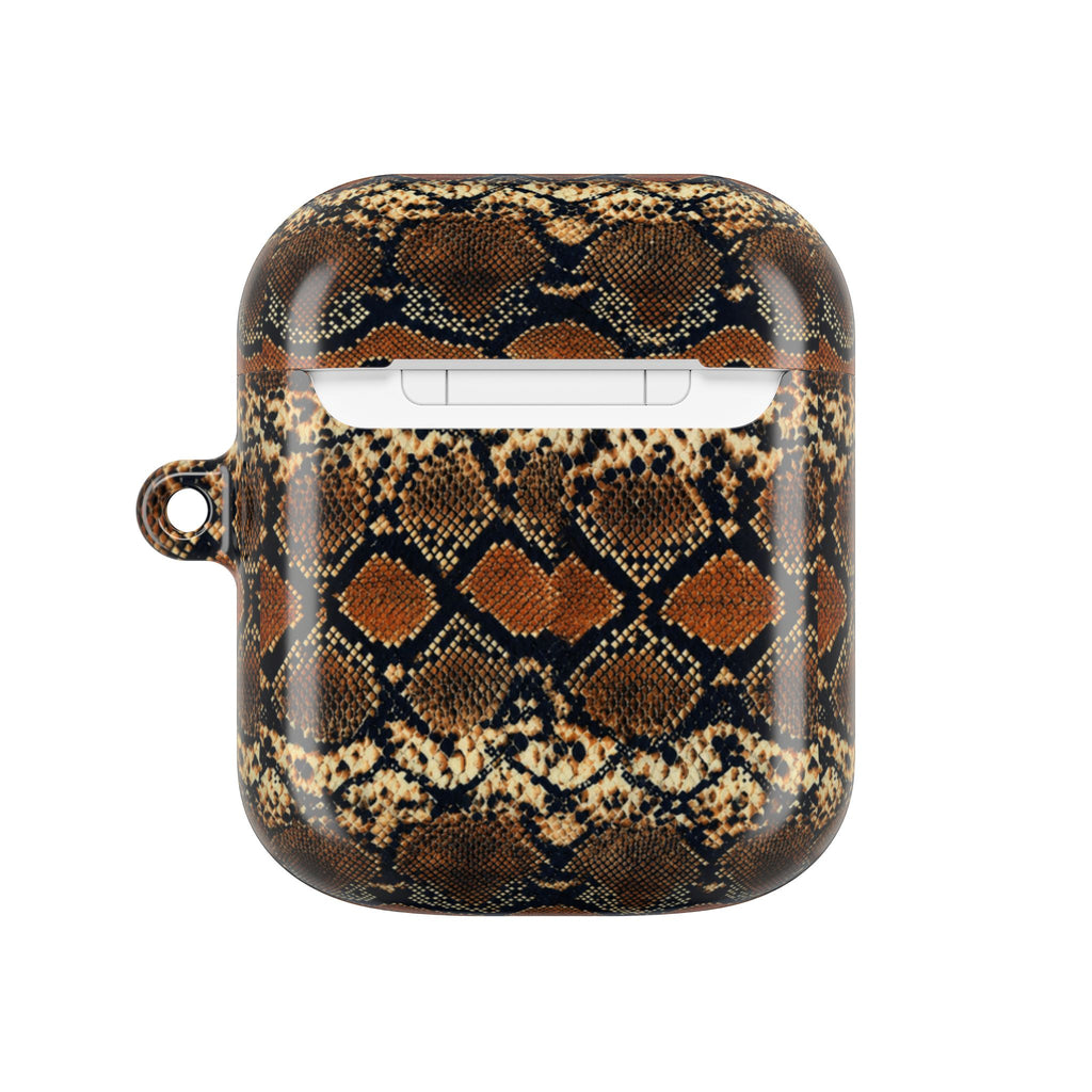 Snake Print AirPod Case — Brown Python Pattern Protective Cover