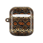 Snake Print AirPod Case — Brown Python Pattern Protective Cover