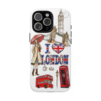 I Love London Illustrated Collage phone case | Tough Case