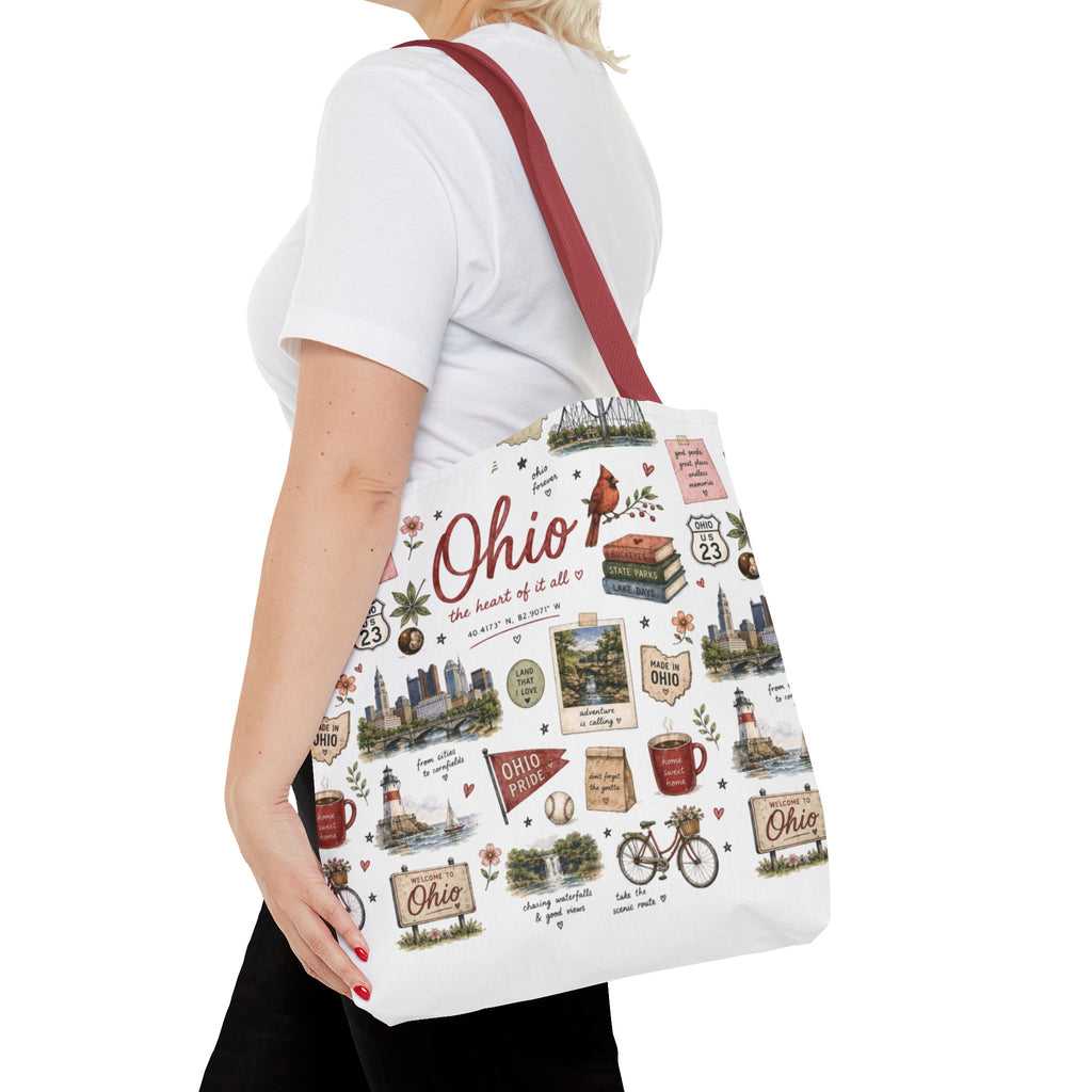 Ohio Illustrated Tote Bag — All-Over-Print Travel & Gift Tote
