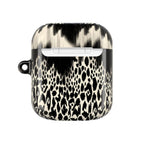 Leopard Print AirPod Case — Black & Ivory Chic Protective Cover