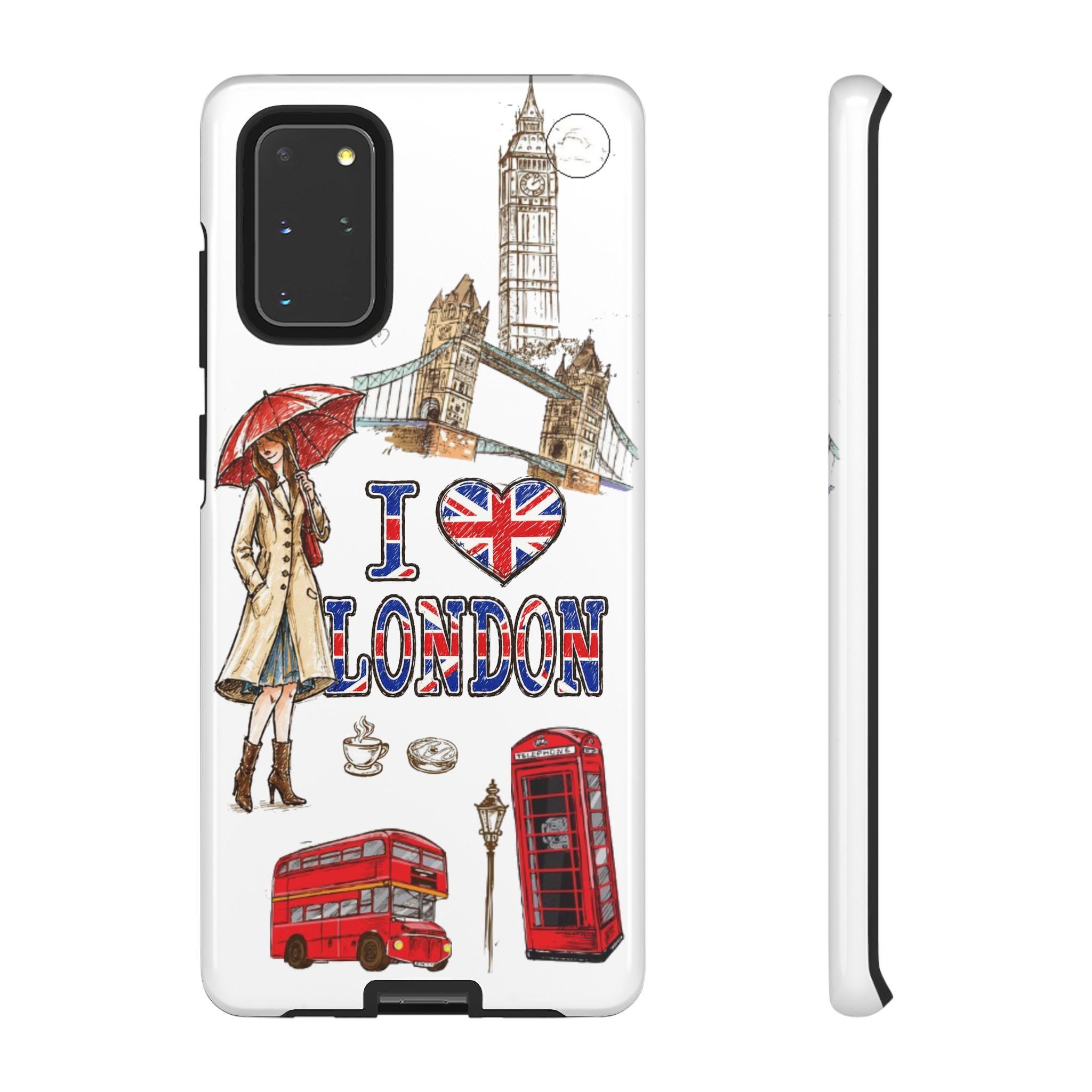I Love London Illustrated Collage phone case | Tough Case