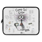 Comp Sci Crew Laptop Sleeve — Cute Fluffy Programmer Illustration