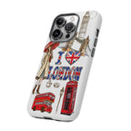 I Love London Illustrated Collage phone case | Tough Case
