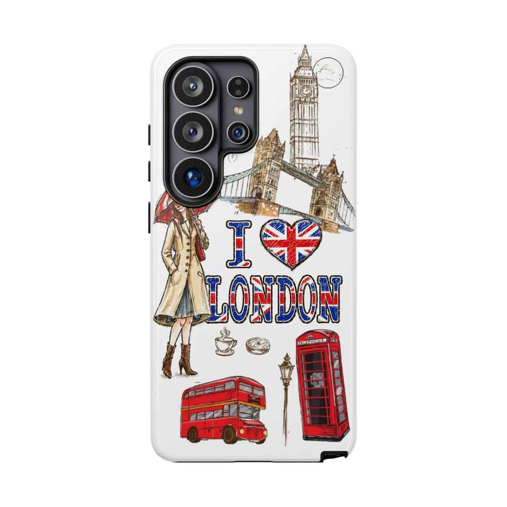 I Love London Illustrated Collage phone case | Tough Case