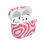 Pink Retro Swirl AirPod Case — Funky 70s Vibe Protective Cover