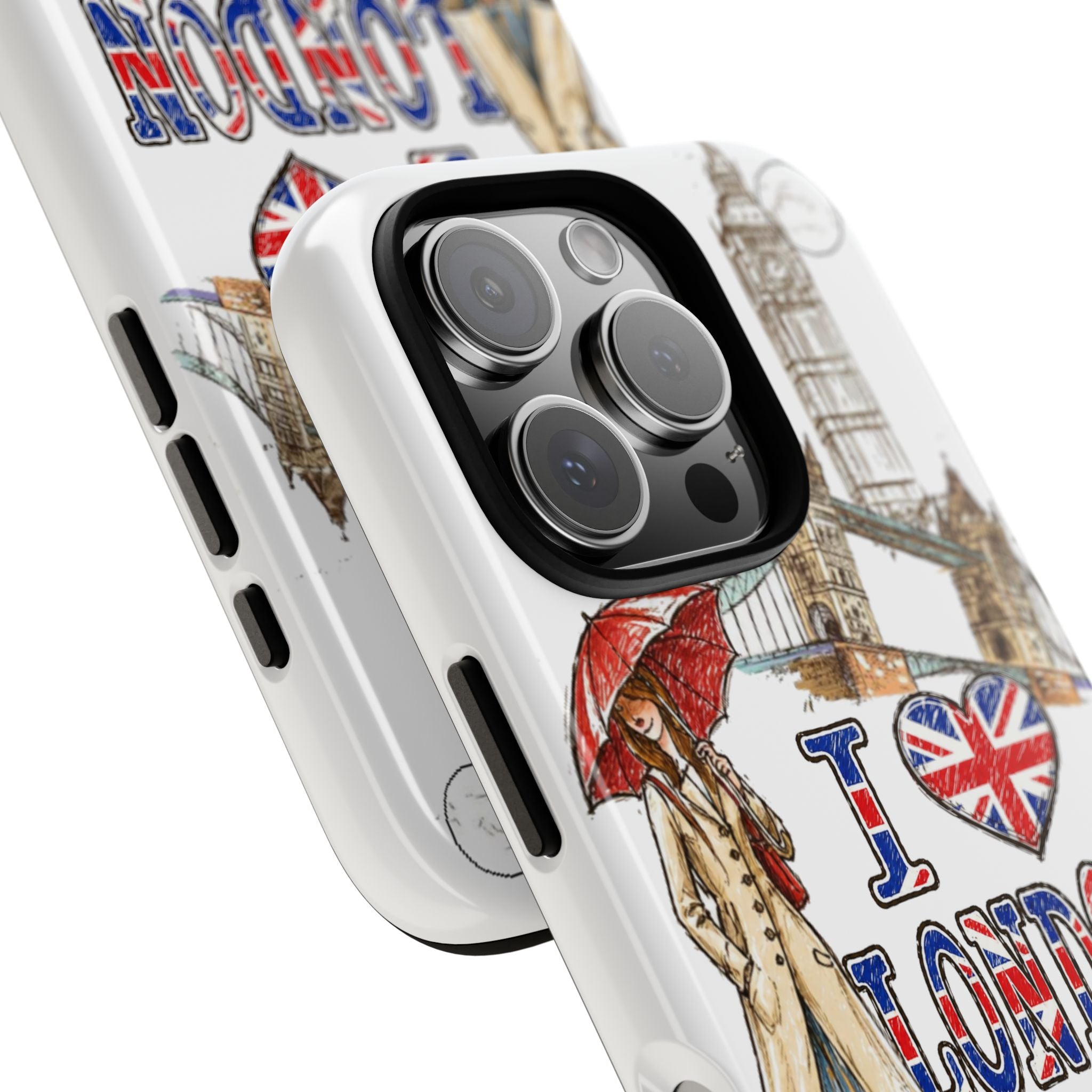 I Love London Illustrated Collage phone case | Tough Case