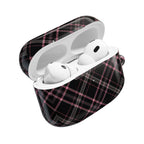Plaid Pink & Black AirPod Case — Stylish Protective Charging Case