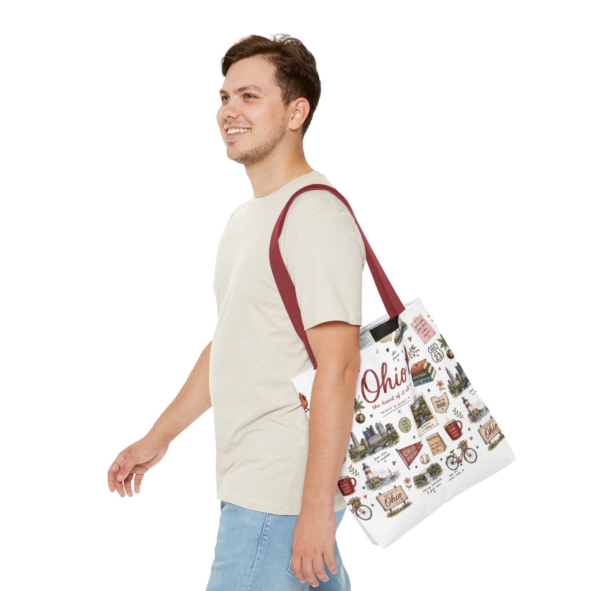 Ohio Illustrated Tote Bag — All-Over-Print Travel & Gift Tote