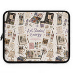 Art Student Energy Laptop Sleeve — Watercolor Art Supplies Pattern