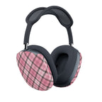 Pink Plaid AirPods Max Ear Cup Covers — Patterned Headphone Replacement Skins
