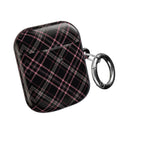 Plaid Pink & Black AirPod Case — Stylish Protective Charging Case