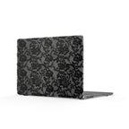 Black Lace Pattern Clear MacBook Case — Protective Decorative Cover