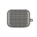 Houndstooth AirPod Case — Black & White Retro Pattern Protective Cover