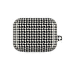Houndstooth AirPod Case — Black & White Retro Pattern Protective Cover