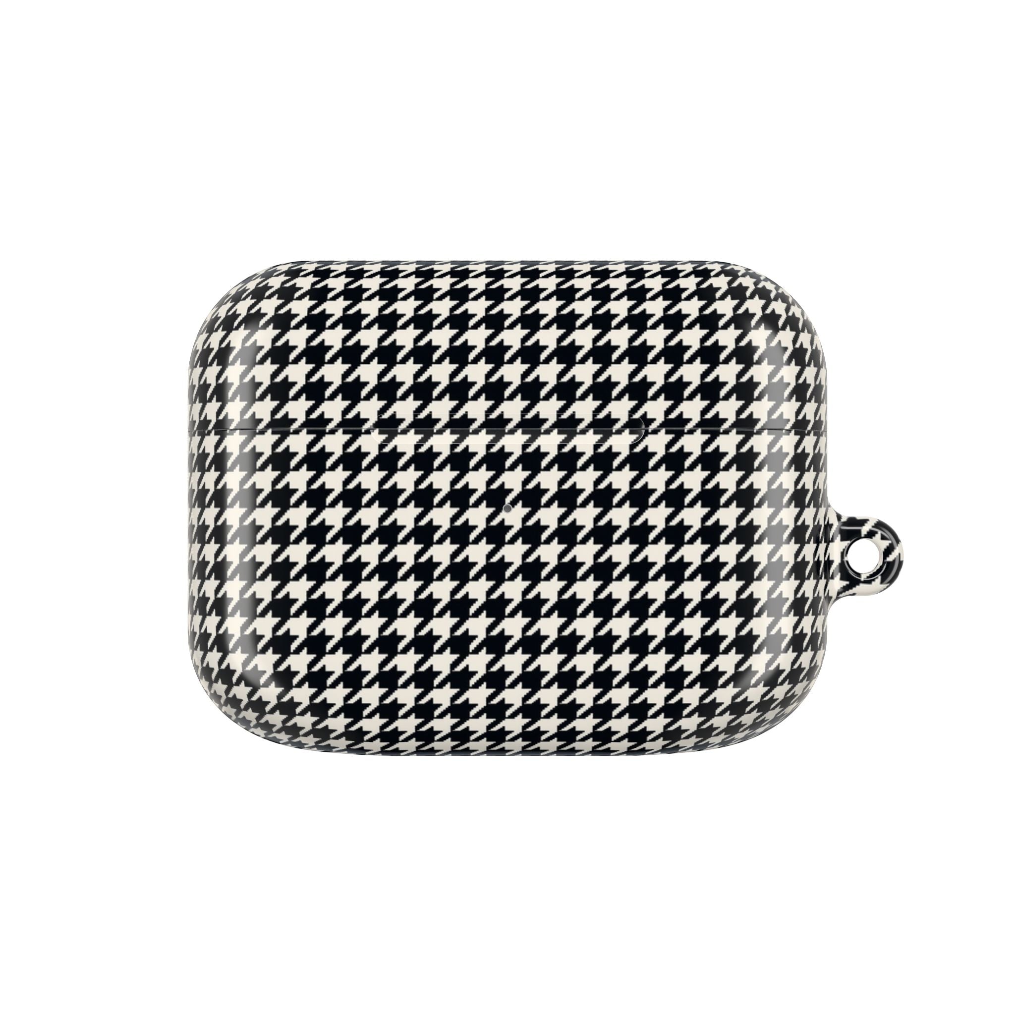 Houndstooth AirPod Case — Black & White Retro Pattern Protective Cover
