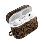 Snake Print AirPod Case — Brown Python Pattern Protective Cover