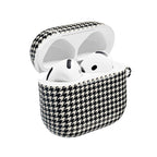 Houndstooth AirPod Case — Black & White Retro Pattern Protective Cover