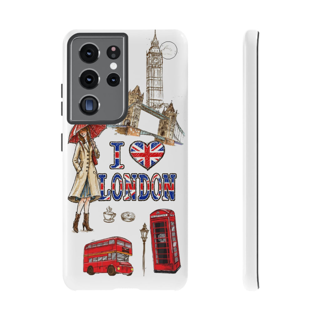 I Love London Illustrated Collage phone case | Tough Case