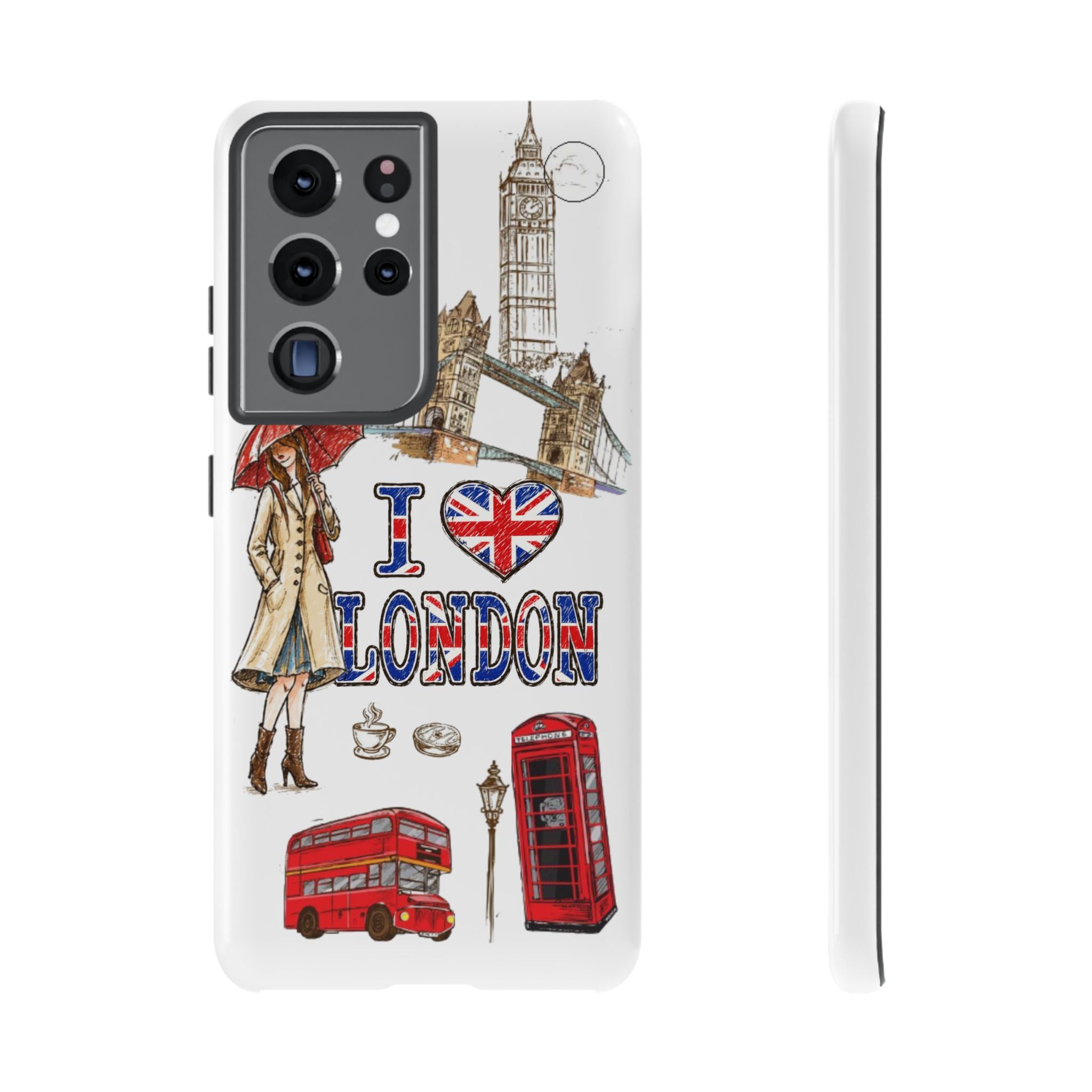I Love London Illustrated Collage phone case | Tough Case