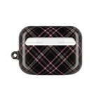Plaid Pink & Black AirPod Case — Stylish Protective Charging Case