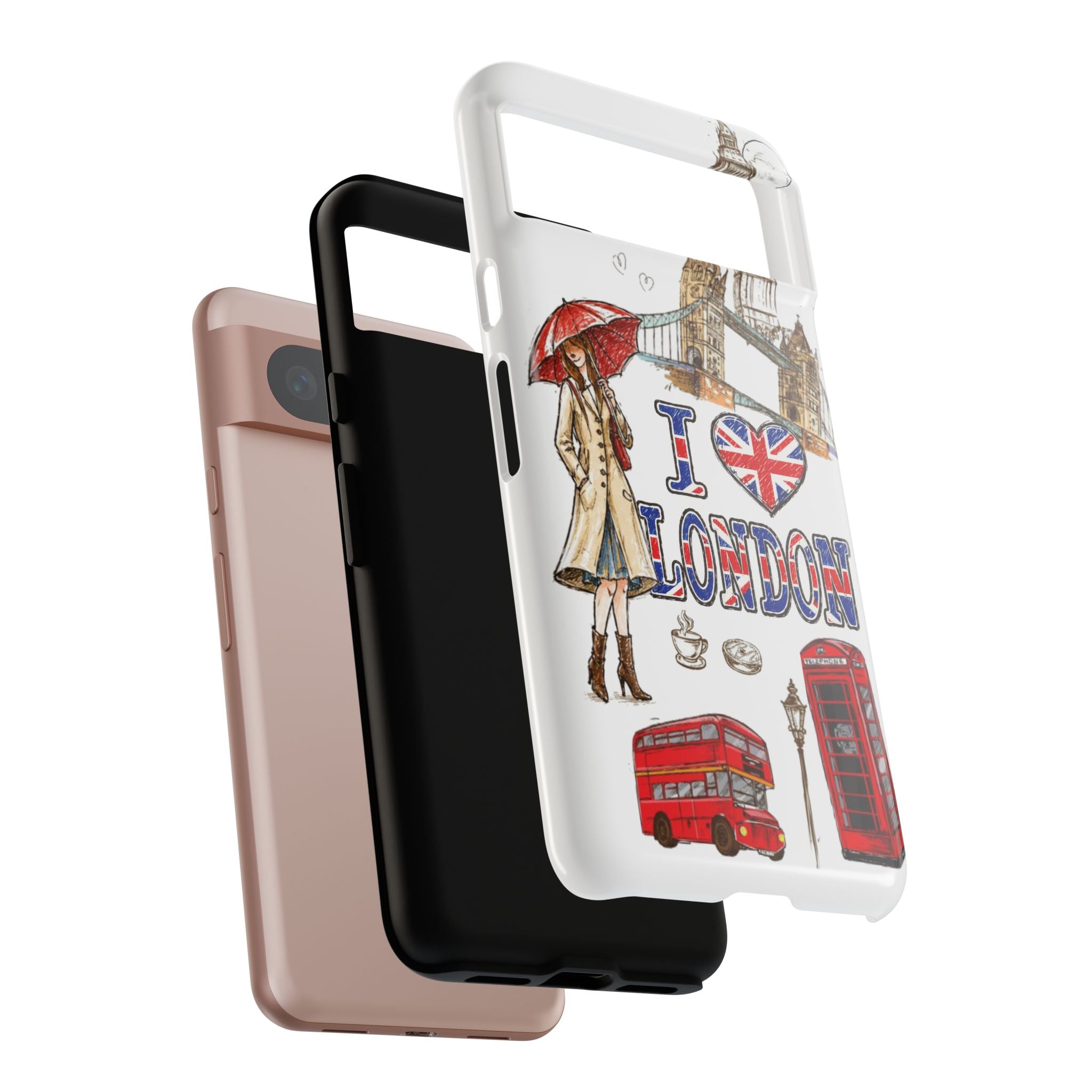 I Love London Illustrated Collage phone case | Tough Case