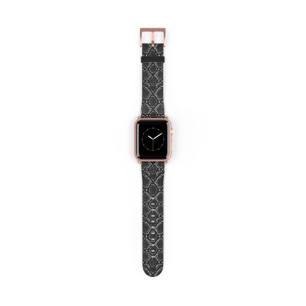 Black Snakeskin Pattern Watch Band | Apple Watch Strap