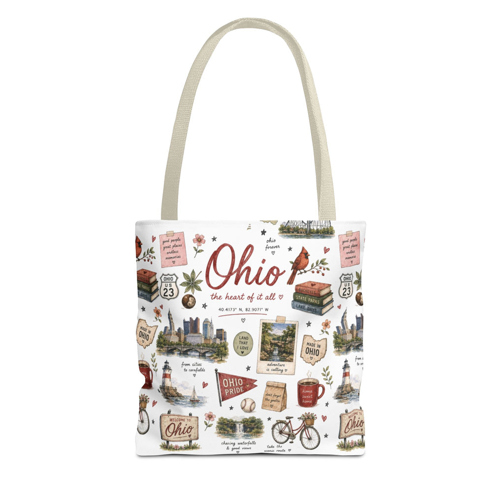 Ohio Illustrated Tote Bag — All-Over-Print Travel & Gift Tote