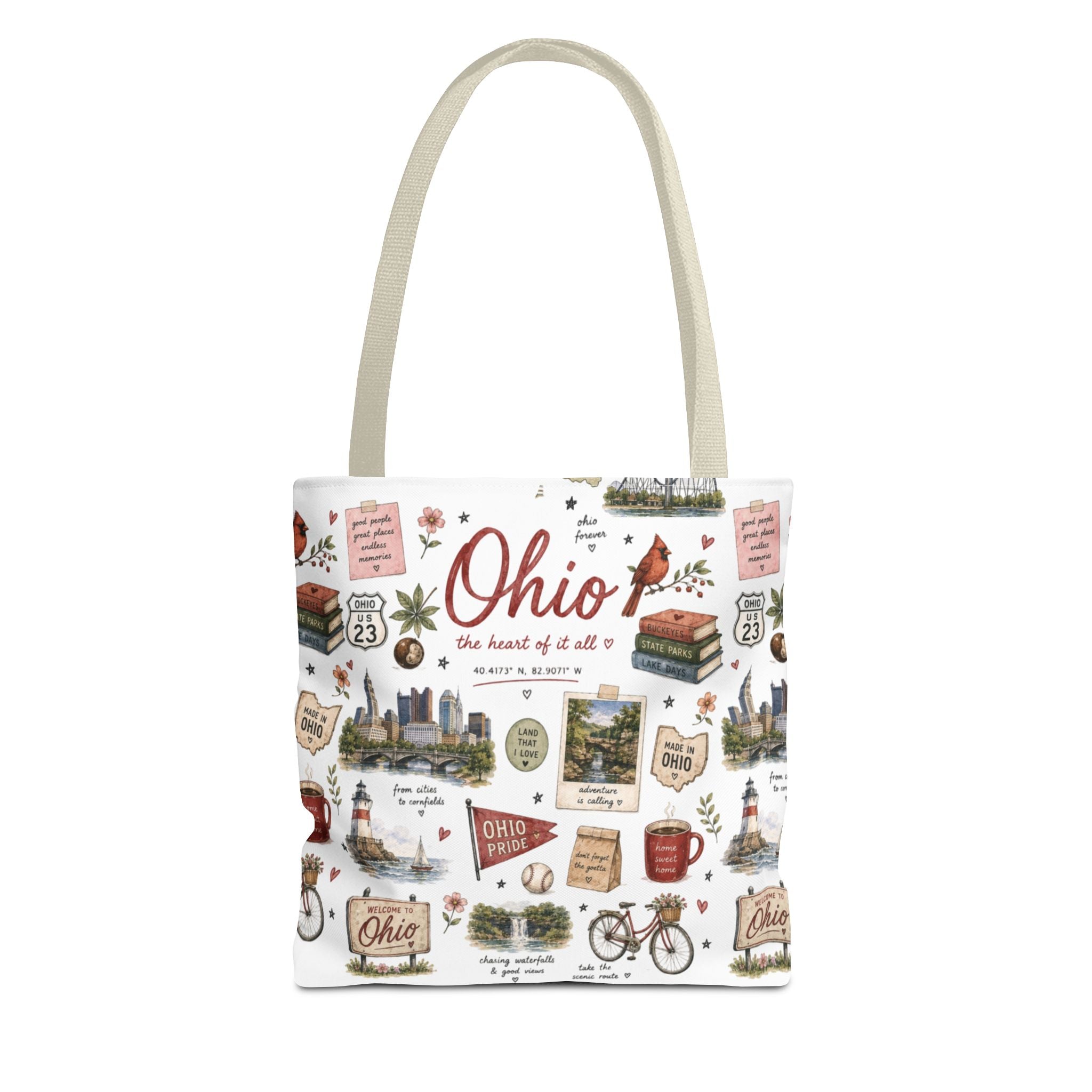 Ohio Illustrated Tote Bag — All-Over-Print Travel & Gift Tote