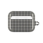 Houndstooth AirPod Case — Black & White Retro Pattern Protective Cover