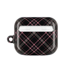 Plaid Pink & Black AirPod Case — Stylish Protective Charging Case
