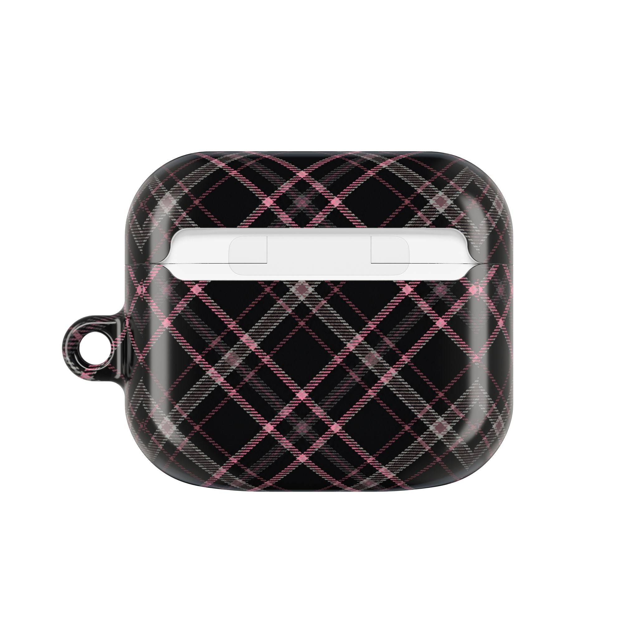 Plaid Pink & Black AirPod Case — Stylish Protective Charging Case