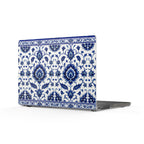 Blue Floral Damask MacBook Case — Clear Protective Laptop Cover
