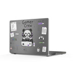 Gamer Crew Matte MacBook Case — Cute Panda Gaming Laptop Skin with Controller & Stickers