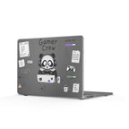 Gamer Crew Matte MacBook Case — Cute Panda Gaming Laptop Skin with Controller & Stickers