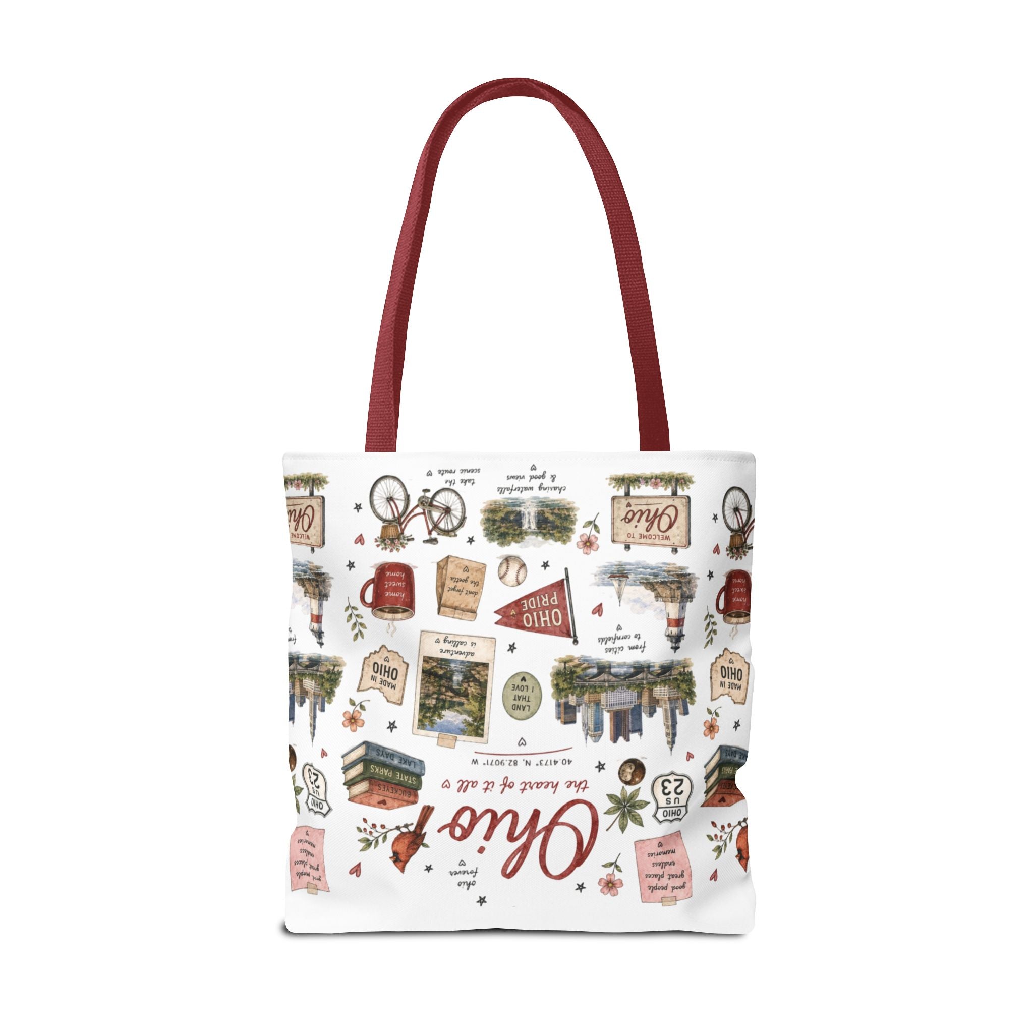 Ohio Illustrated Tote Bag — All-Over-Print Travel & Gift Tote