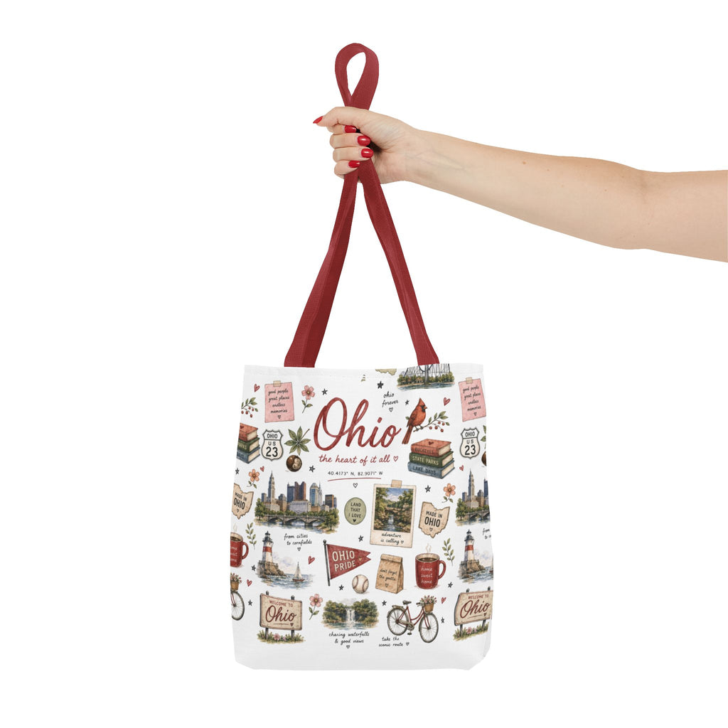 Ohio Illustrated Tote Bag — All-Over-Print Travel & Gift Tote