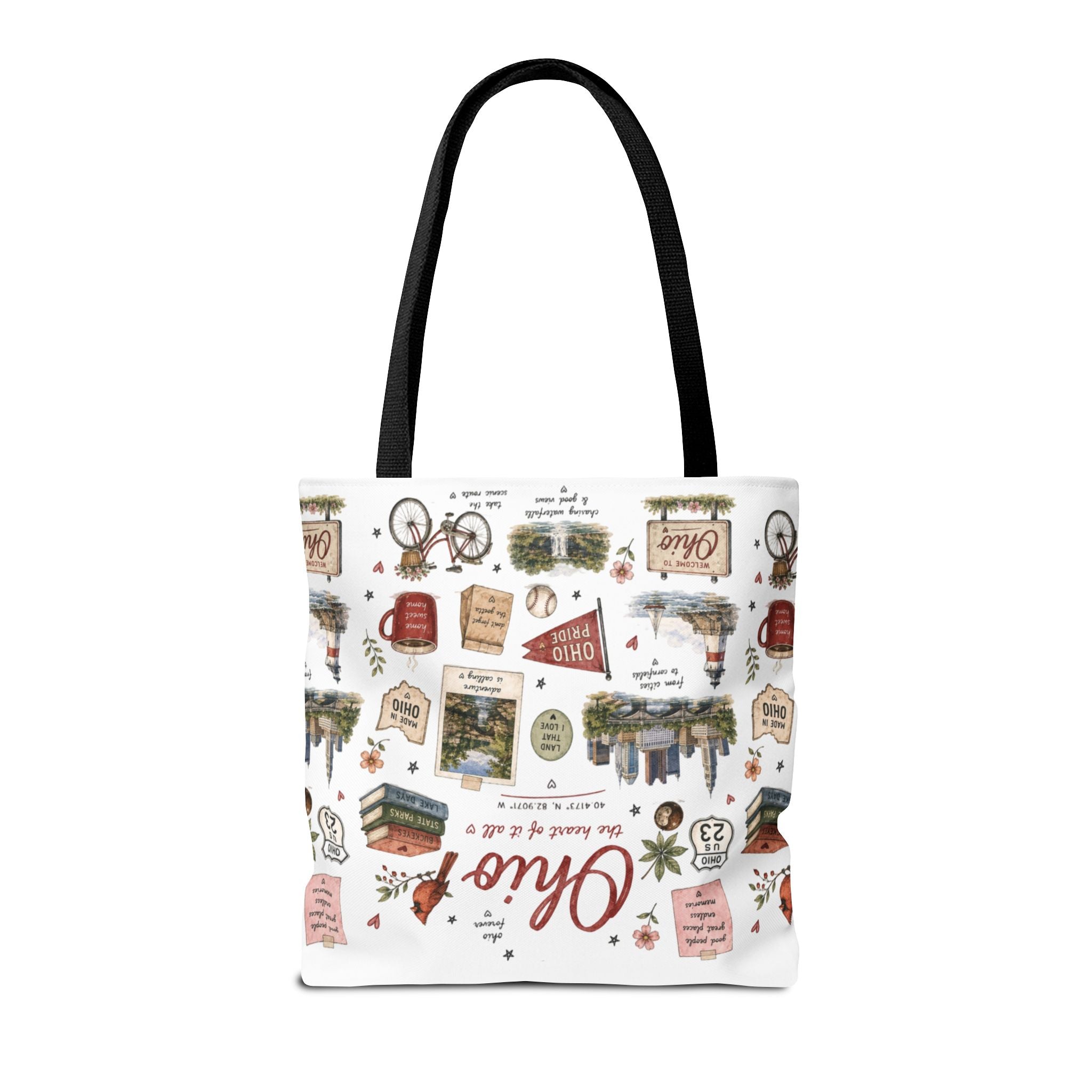 Ohio Illustrated Tote Bag — All-Over-Print Travel & Gift Tote