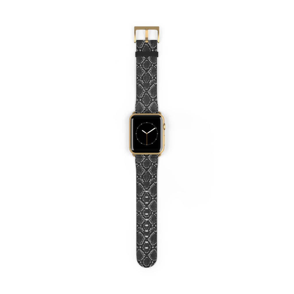 Black Snakeskin Pattern Watch Band | Apple Watch Strap
