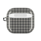 Houndstooth AirPod Case — Black & White Retro Pattern Protective Cover