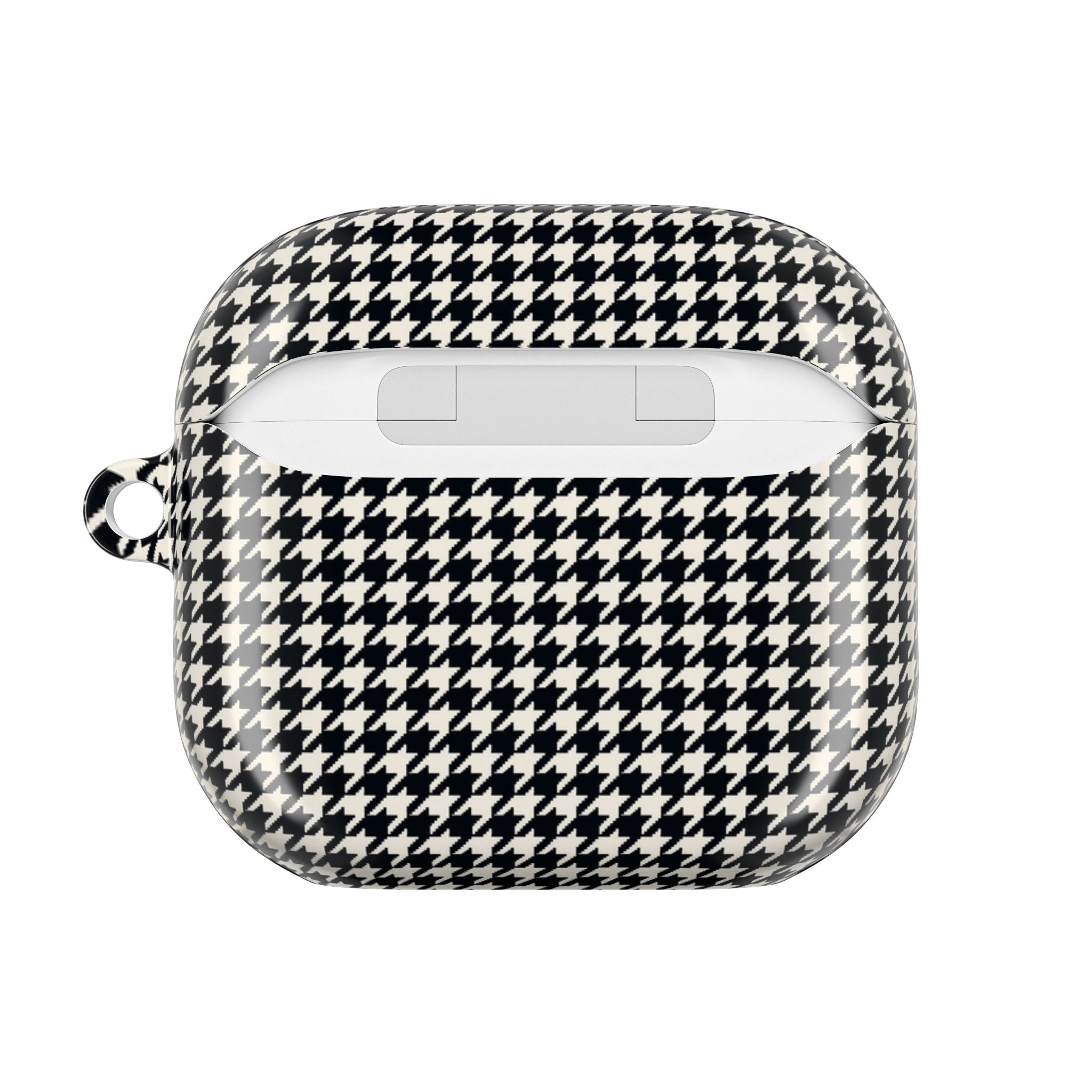 Houndstooth AirPod Case — Black & White Retro Pattern Protective Cover